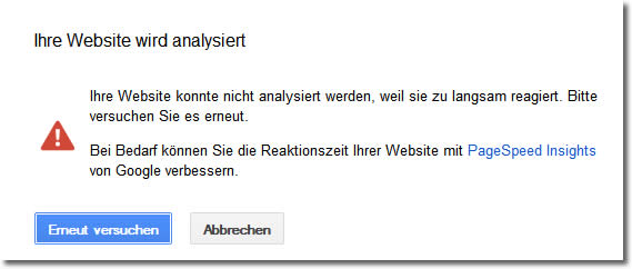 Zu langsam: meine Seite ist für das Google Publisher Plugin zu langsam